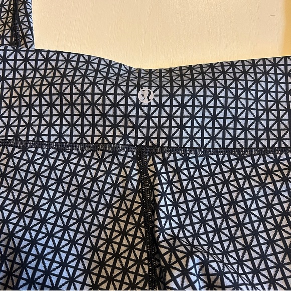 Lululemon Wunder Under Leggings Full-On Luon Tri Geo Silver Spoon Black Size 6 - Picture 3 of 4